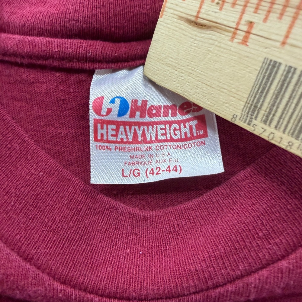 Vintage Hanes Washington Redskins T-Shirt Mens Large Burgundy Single Stitch USA - Picture 6 of 9